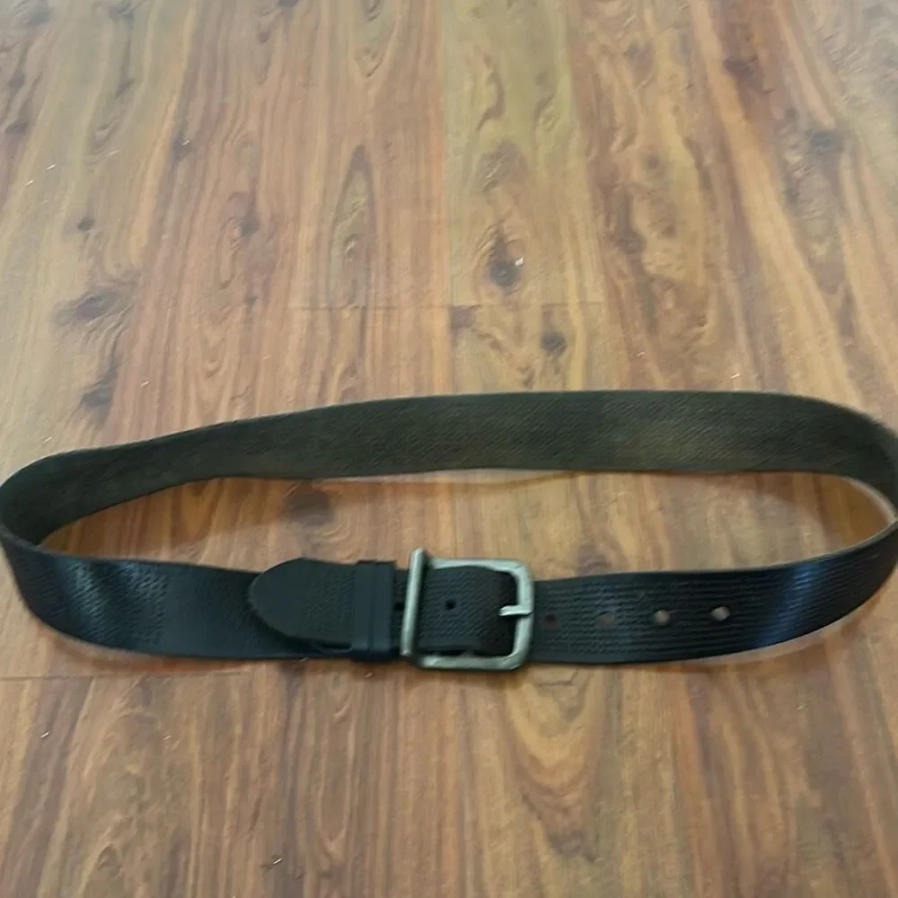 Bill Adler black men's leather belt size L rustic wide biker